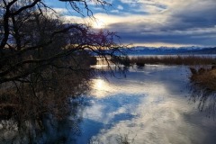 Lake in the sunset
